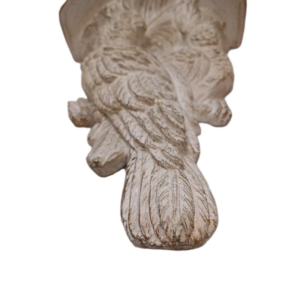 Vintage Palm Beach Carved Wood Tropical Parrot Wall Sconce Display Shelf Regency